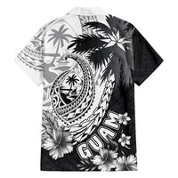 Hafa Adai Guam Family Matching Off Shoulder Maxi Dress and Hawaiian Shirt Polynesian Palm Tree Tattoo Hibiscus and Plumeria Art