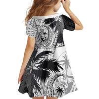 Hafa Adai Guam Family Matching Short Sleeve Bodycon Dress and Hawaiian Shirt Polynesian Palm Tree Tattoo Hibiscus and Plumeria Art LT03 - Polynesian Pride