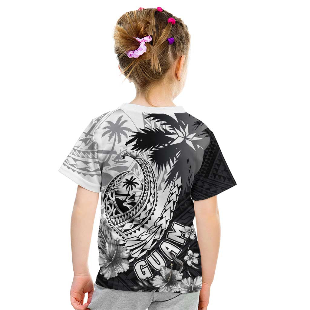 Hafa Adai Guam Kid T Shirt Polynesian Palm Tree Tattoo Hibiscus and Plumeria Art