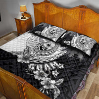 Hafa Adai Guam Quilt Bed Set Polynesian Palm Tree Tattoo Hibiscus and Plumeria Art