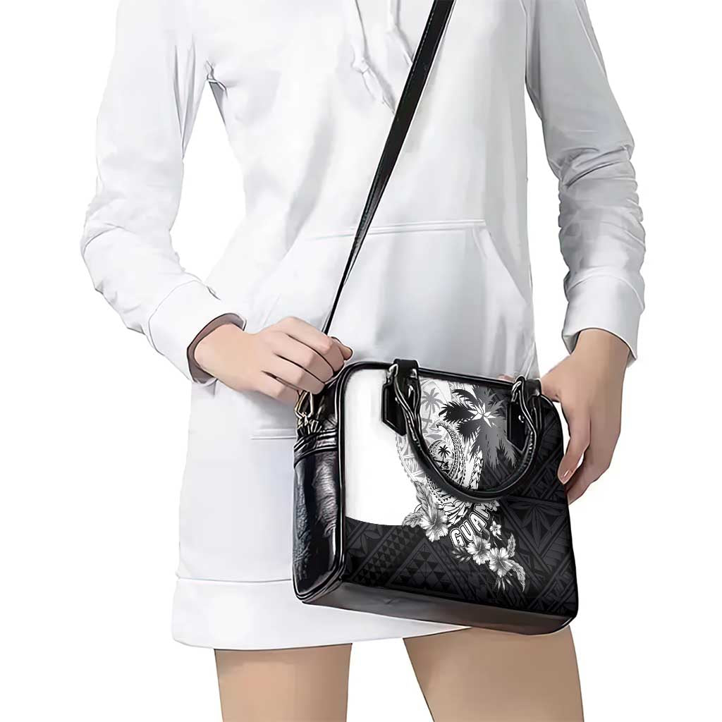 Hafa Adai Guam Shoulder Handbag Polynesian Palm Tree Tattoo Hibiscus and Plumeria Art