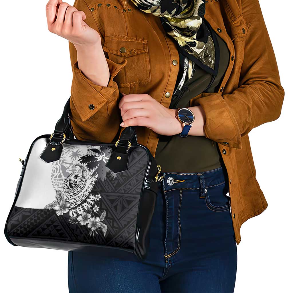 Hafa Adai Guam Shoulder Handbag Polynesian Palm Tree Tattoo Hibiscus and Plumeria Art