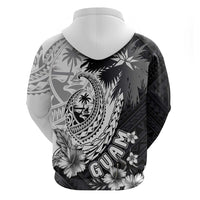 Hafa Adai Guam Zip Hoodie Polynesian Palm Tree Tattoo Hibiscus and Plumeria Art LT03 - Polynesian Pride