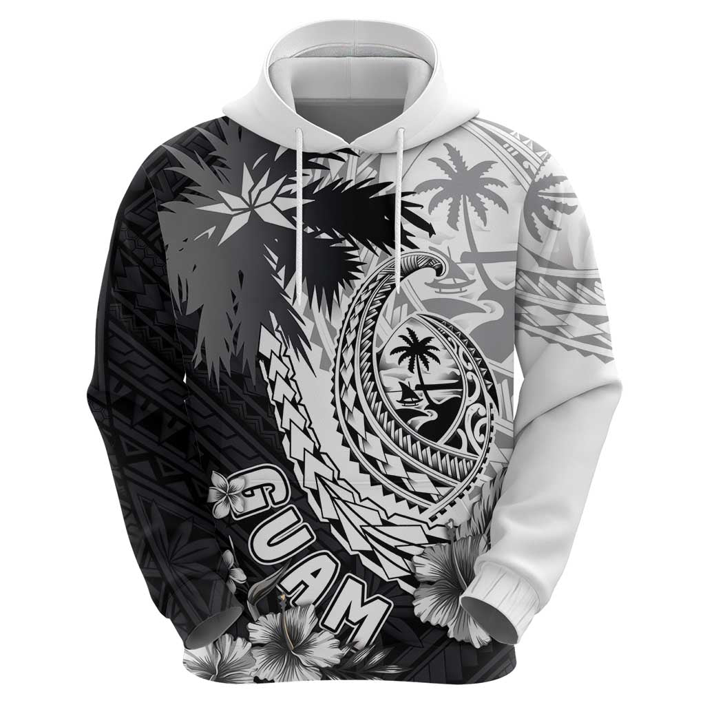 Hafa Adai Guam Zip Hoodie Polynesian Palm Tree Tattoo Hibiscus and Plumeria Art LT03 - Polynesian Pride