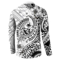 Guam-Land of the Chamorro Button Sweatshirt Polynesian Tattoo Style Hibiscus and Plumeria Art
