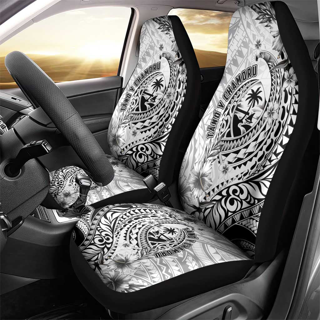 Guam-Land of the Chamorro Car Seat Cover Polynesian Tattoo Style Hibiscus and Plumeria Art