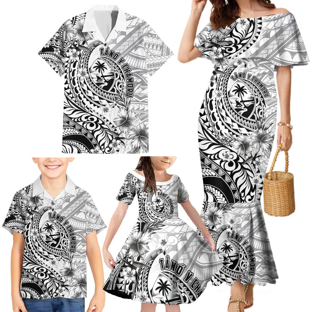 Guam-Land of the Chamorro Family Matching Mermaid Dress and Hawaiian Shirt Polynesian Tattoo Style Hibiscus and Plumeria Art LT03 - Polynesian Pride