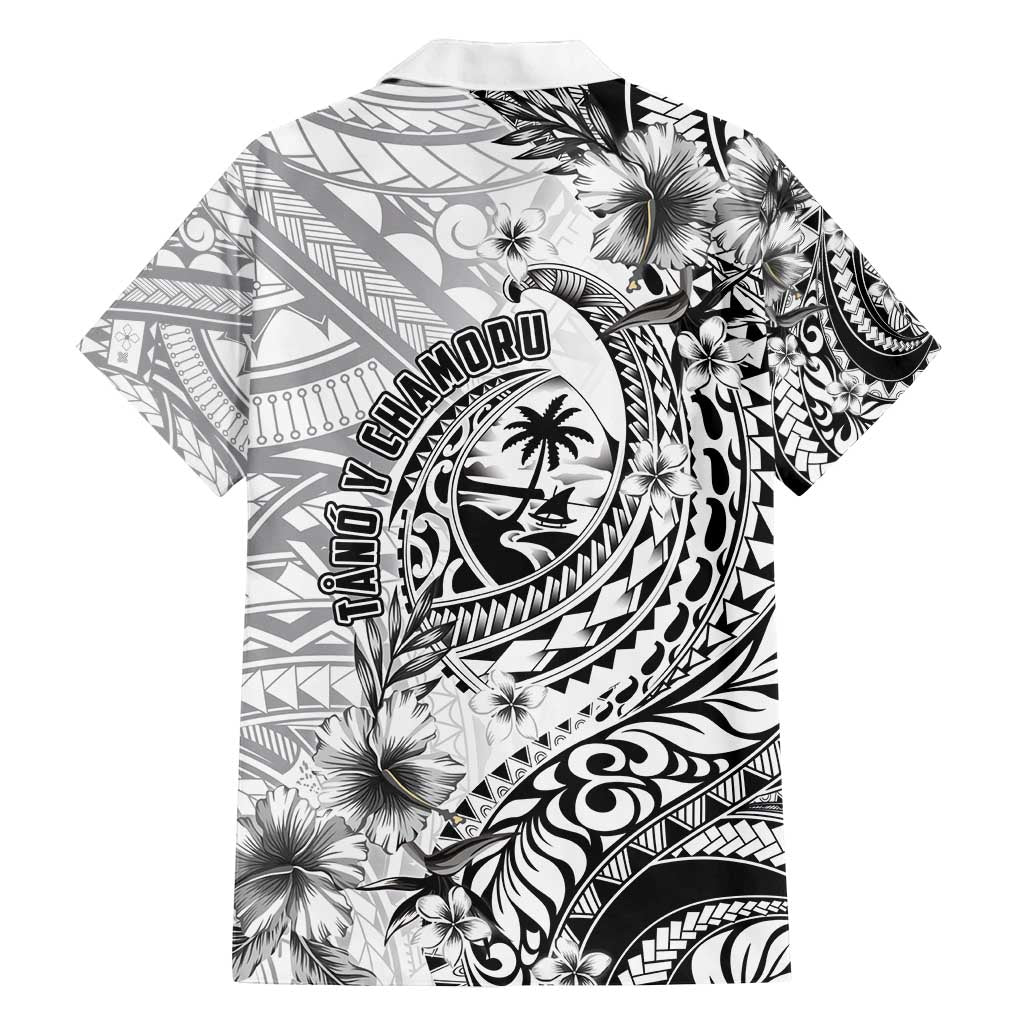 Guam-Land of the Chamorro Family Matching Puletasi and Hawaiian Shirt Polynesian Tattoo Style Hibiscus and Plumeria Art