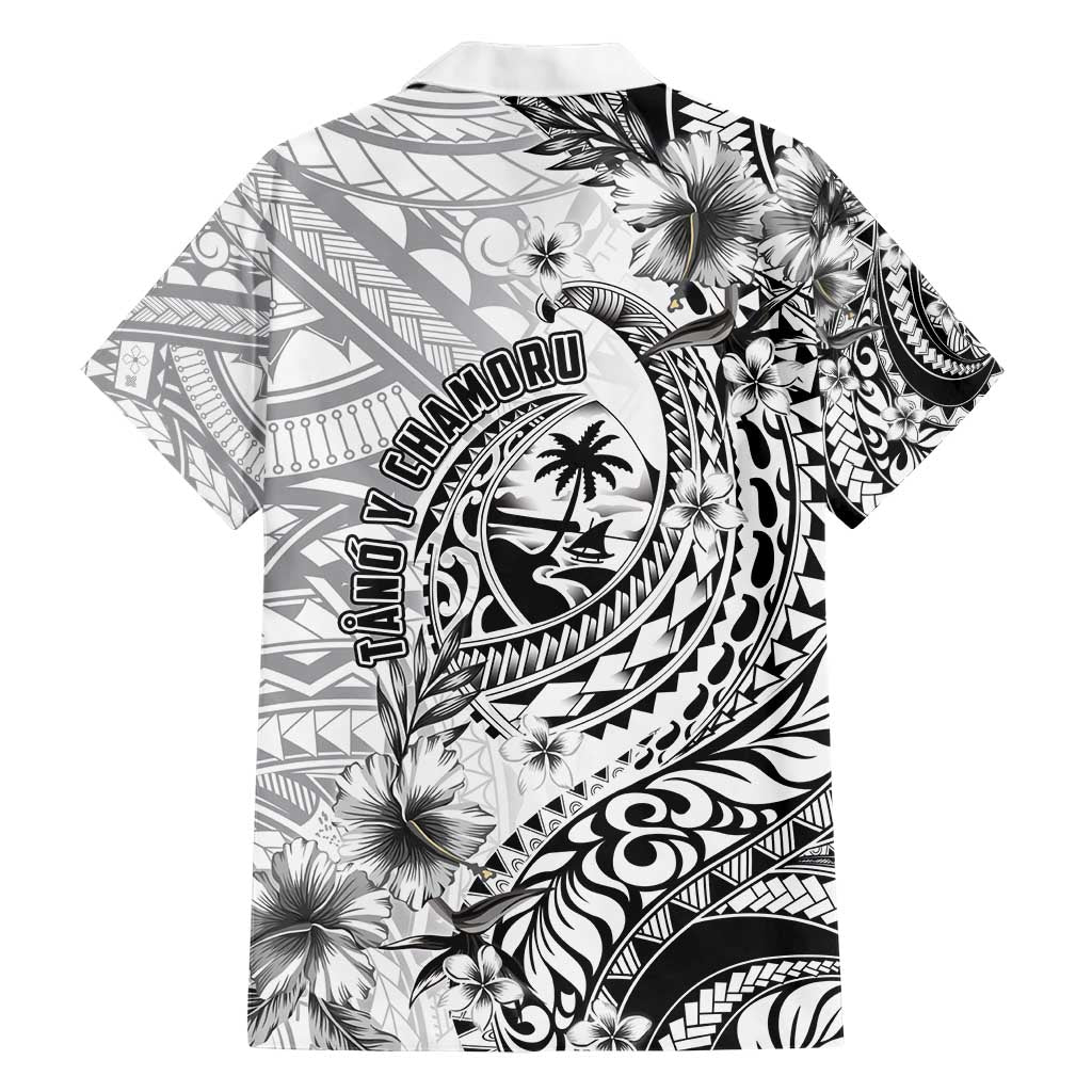 Guam-Land of the Chamorro Family Matching Short Sleeve Bodycon Dress and Hawaiian Shirt Polynesian Tattoo Style Hibiscus and Plumeria Art LT03 - Polynesian Pride