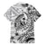 Guam-Land of the Chamorro Family Matching Short Sleeve Bodycon Dress and Hawaiian Shirt Polynesian Tattoo Style Hibiscus and Plumeria Art