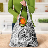 Guam-Land of the Chamorro Grocery Bag Polynesian Tattoo Style Hibiscus and Plumeria Art