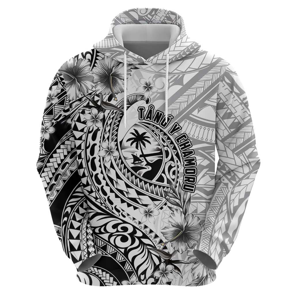 Guam-Land of the Chamorro Hoodie Polynesian Tattoo Style Hibiscus and Plumeria Art LT03 - Polynesian Pride