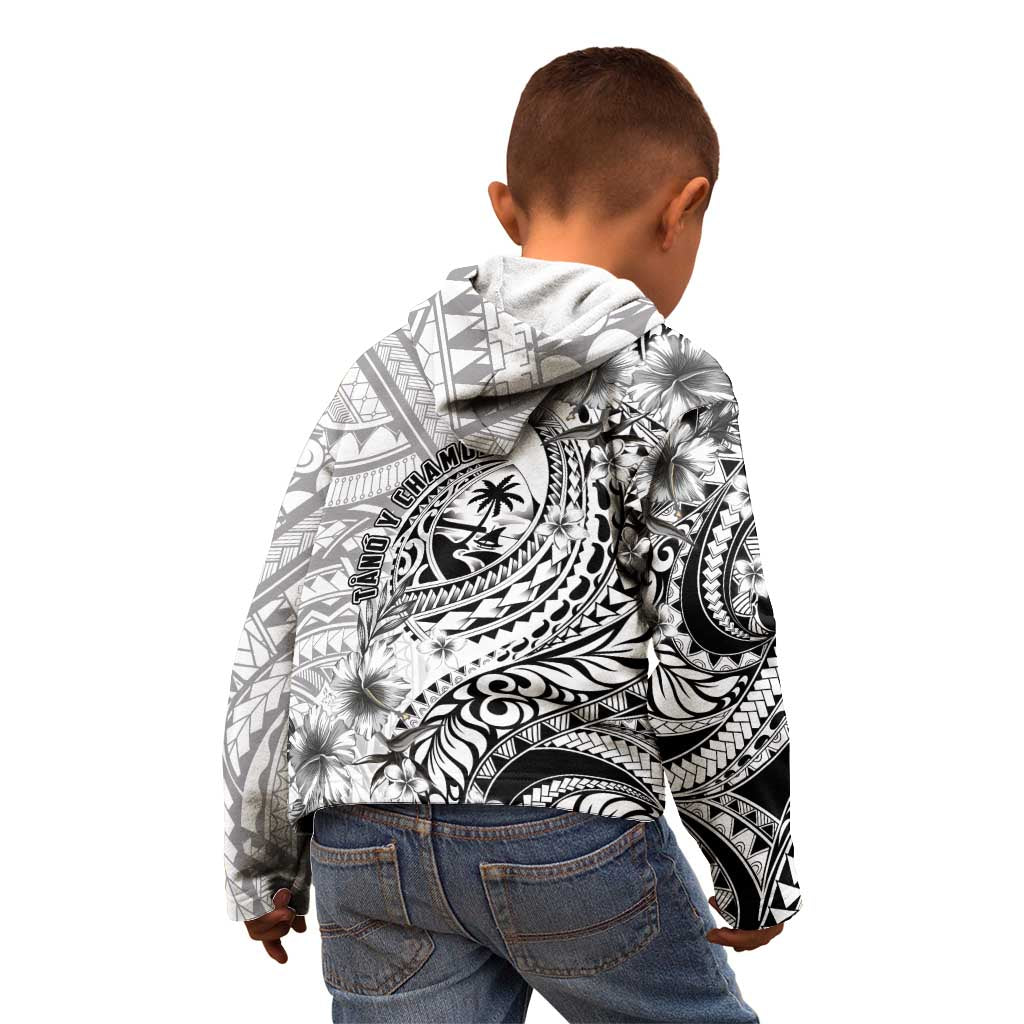 Guam-Land of the Chamorro Kid Hoodie Polynesian Tattoo Style Hibiscus and Plumeria Art