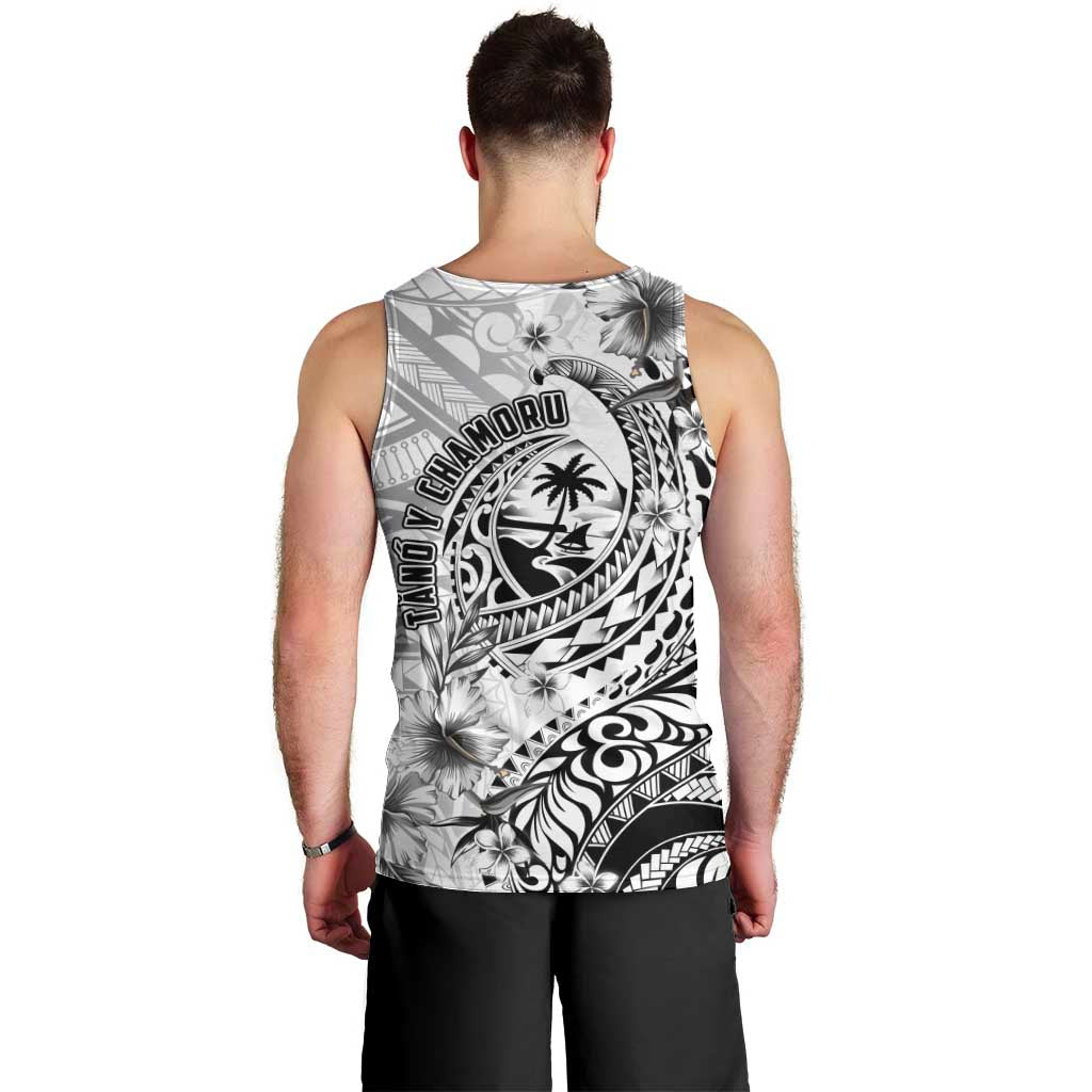 Guam-Land of the Chamorro Men Tank Top Polynesian Tattoo Style Hibiscus and Plumeria Art LT03 - Polynesian Pride