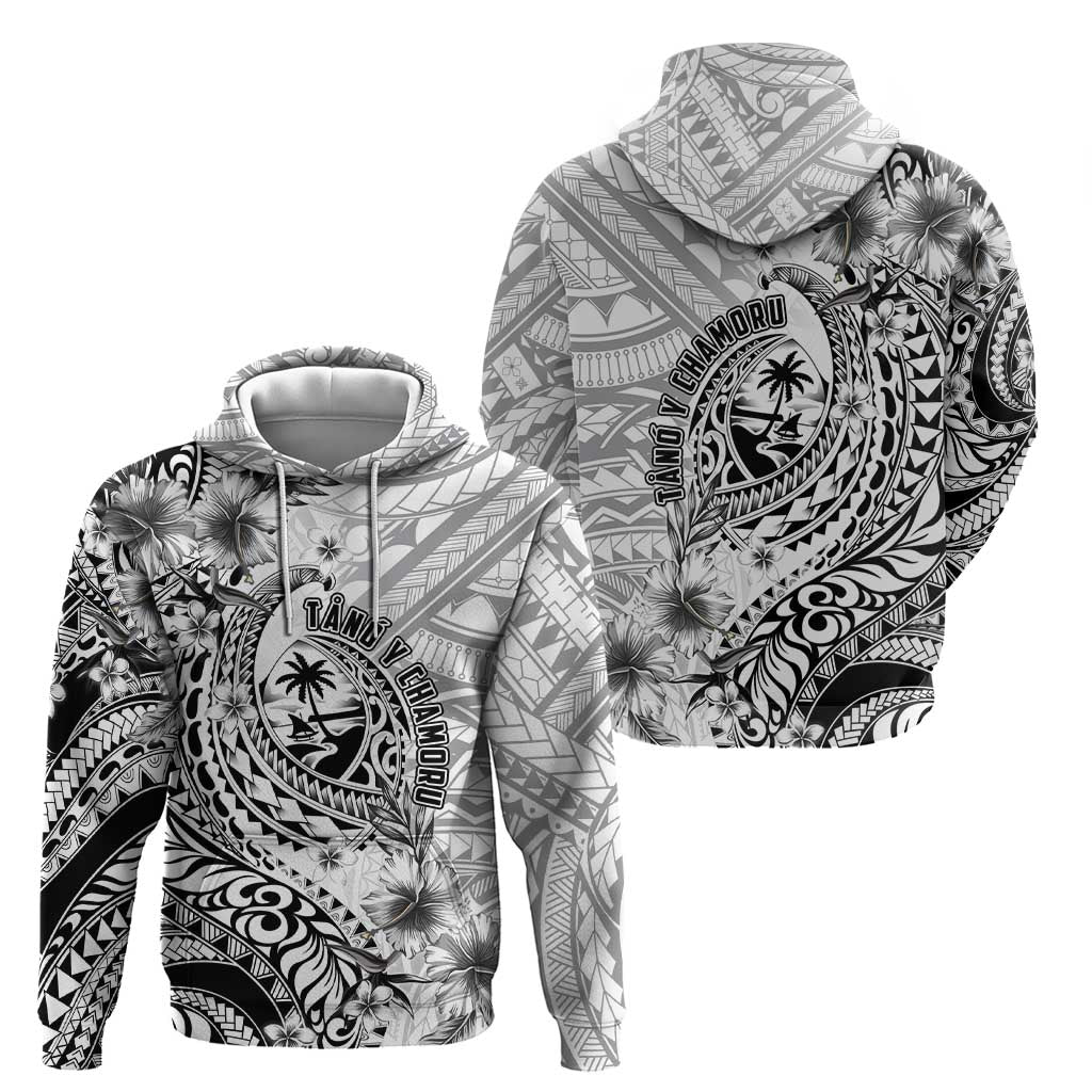 Guam-Land of the Chamorro Zip Hoodie Polynesian Tattoo Style Hibiscus and Plumeria Art LT03 - Polynesian Pride