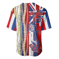 Hawaiian Sea Animals Baseball Jersey with Lei and Flag Style