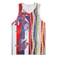Hawaiian Sea Animals Basketball Jersey with Lei and Flag Style