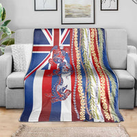 Hawaiian Sea Animals Blanket with Lei and Flag Style