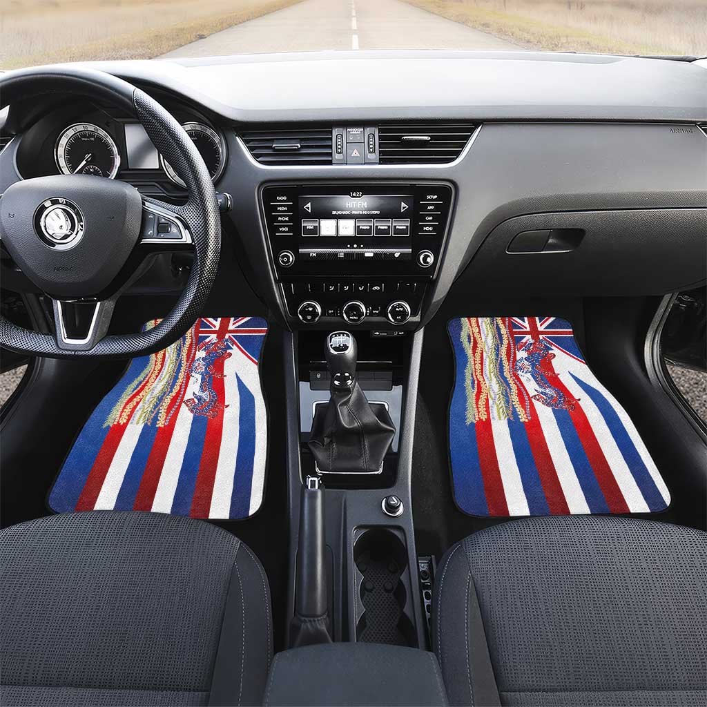 Hawaiian Sea Animals Car Mats with Lei and Flag Style