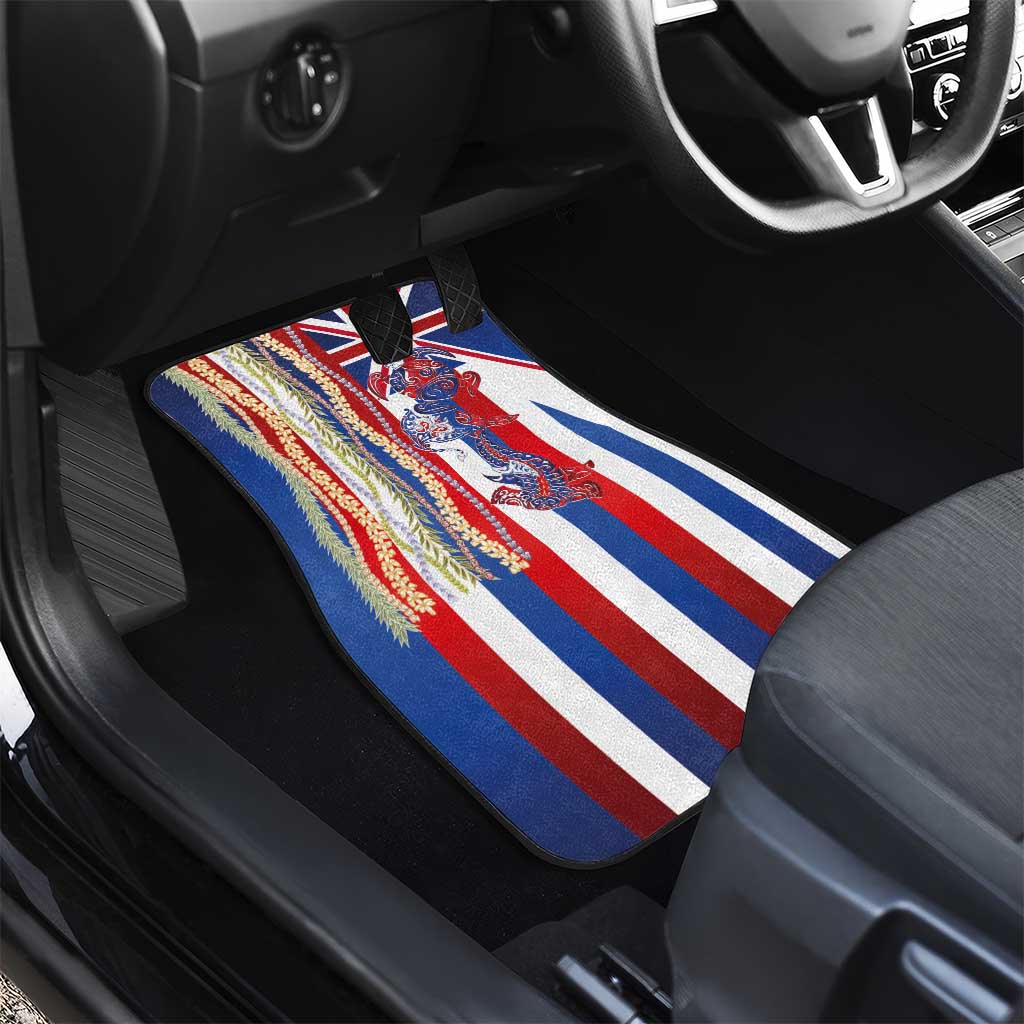 Hawaiian Sea Animals Car Mats with Lei and Flag Style
