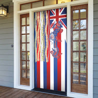 Hawaiian Sea Animals Door Cover with Lei and Flag Style