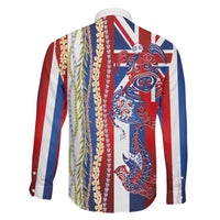 Hawaiian Sea Animals Family Matching Tank Maxi Dress and Hawaiian Shirt with Lei and Flag Style LT03 - Polynesian Pride