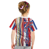 Hawaiian Sea Animals Kid T Shirt with Lei and Flag Style