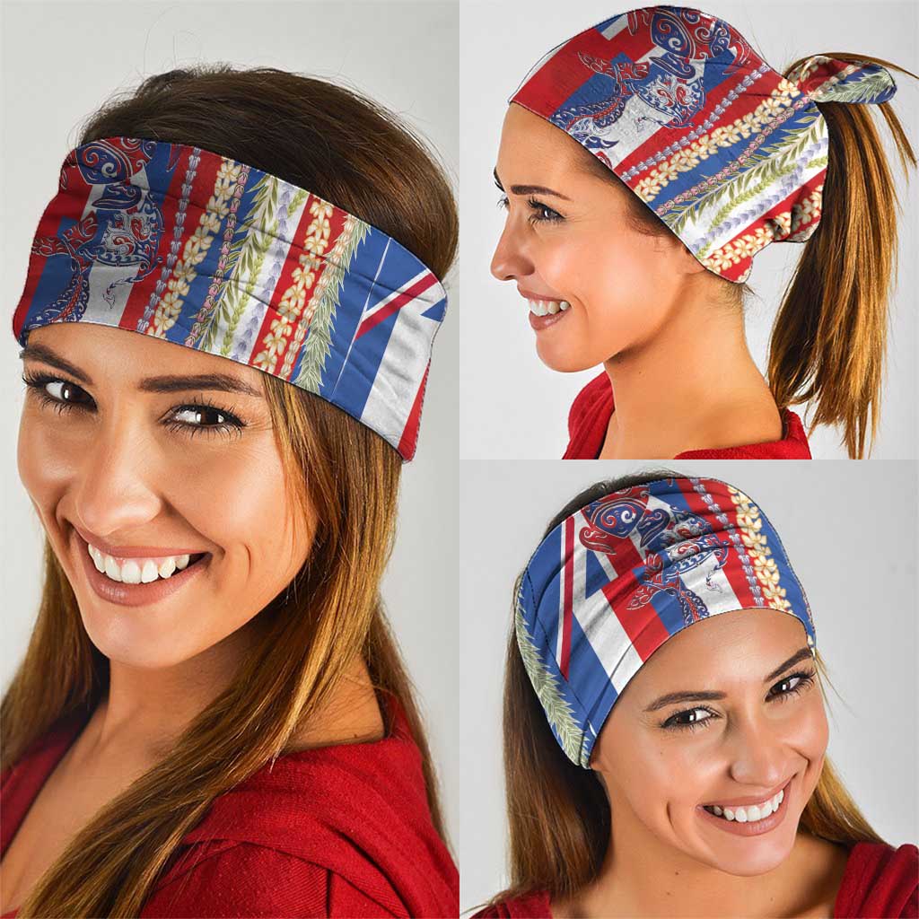Hawaiian Sea Animals Neck Gaiter with Lei and Flag Style