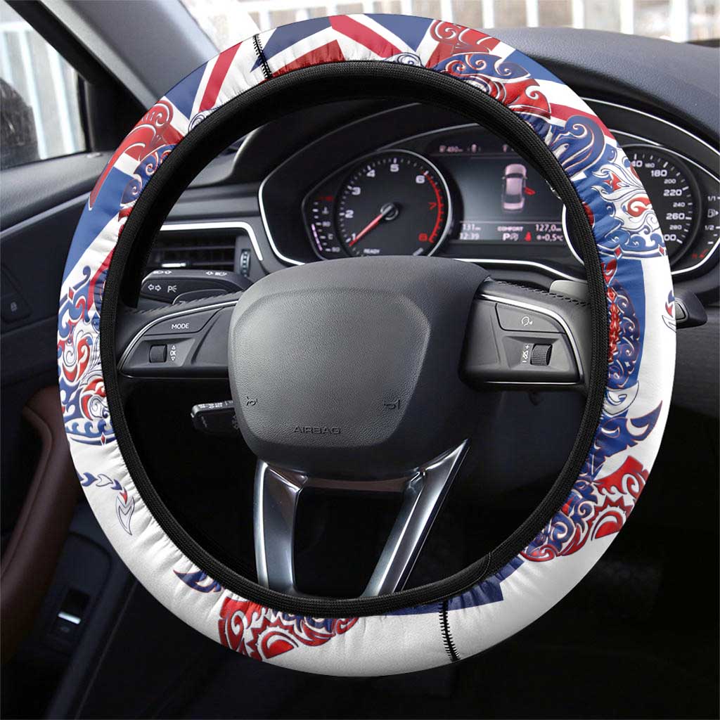 Hawaiian Sea Animals Steering Wheel Cover with Lei and Flag Style