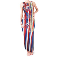 Hawaiian Sea Animals Tank Maxi Dress with Lei and Flag Style