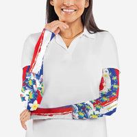 Hawaiian Sea Turtles and Plumeria Arm Sleeves with Lei and Flag Grunge Style