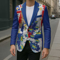 Hawaiian Sea Turtles and Plumeria Blazer with Lei and Flag Grunge Style