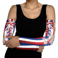 Hawaiian Polynesian Tribal Turtles Arm Sleeves with Lei and Flag Style