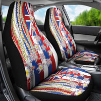 Hawaiian Polynesian Tribal Turtles Car Seat Cover with Lei and Flag Style