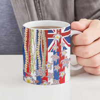 Hawaiian Polynesian Tribal Turtles Ceramic Mug with Lei and Flag Style