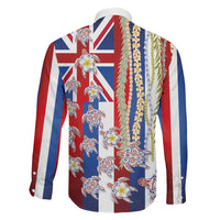 Hawaiian Polynesian Tribal Turtles Family Matching Puletasi and Hawaiian Shirt with Lei and Flag Style LT03 - Polynesian Pride