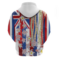 Hawaiian Polynesian Tribal Turtles Hoodie with Lei and Flag Style
