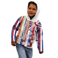 Hawaiian Polynesian Tribal Turtles Kid Hoodie with Lei and Flag Style