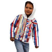Hawaiian Polynesian Tribal Turtles Kid Hoodie with Lei and Flag Style