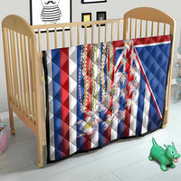 Hawaiian Polynesian Tribal Turtles Quilt with Lei and Flag Style