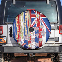Hawaiian Polynesian Tribal Turtles Spare Tire Cover with Lei and Flag Style