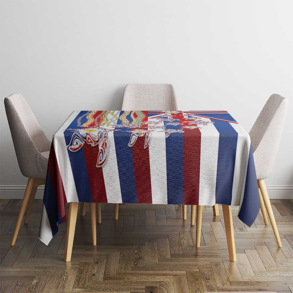 Hawaiian Polynesian Tribal Turtles Tablecloth with Lei and Flag Style
