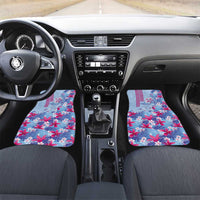 Hawaiian Tribal Manta Ray Car Mats Kakau Tattoo and Flowers Surfing Waves Pattern Soft Color