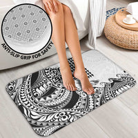 Hawaiian Tribal Manta Ray Bathroom Set Kakau Tattoo and Polynesian Art Motif Pattern