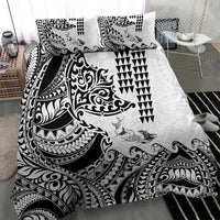Hawaiian Tribal Manta Ray Bedding Set Kakau Tattoo and Polynesian Art Motif Pattern