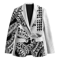 Hawaiian Tribal Manta Ray Blazer Kakau Tattoo and Polynesian Art Motif Pattern LT03 Unisex Multicolor - Polynesian Pride