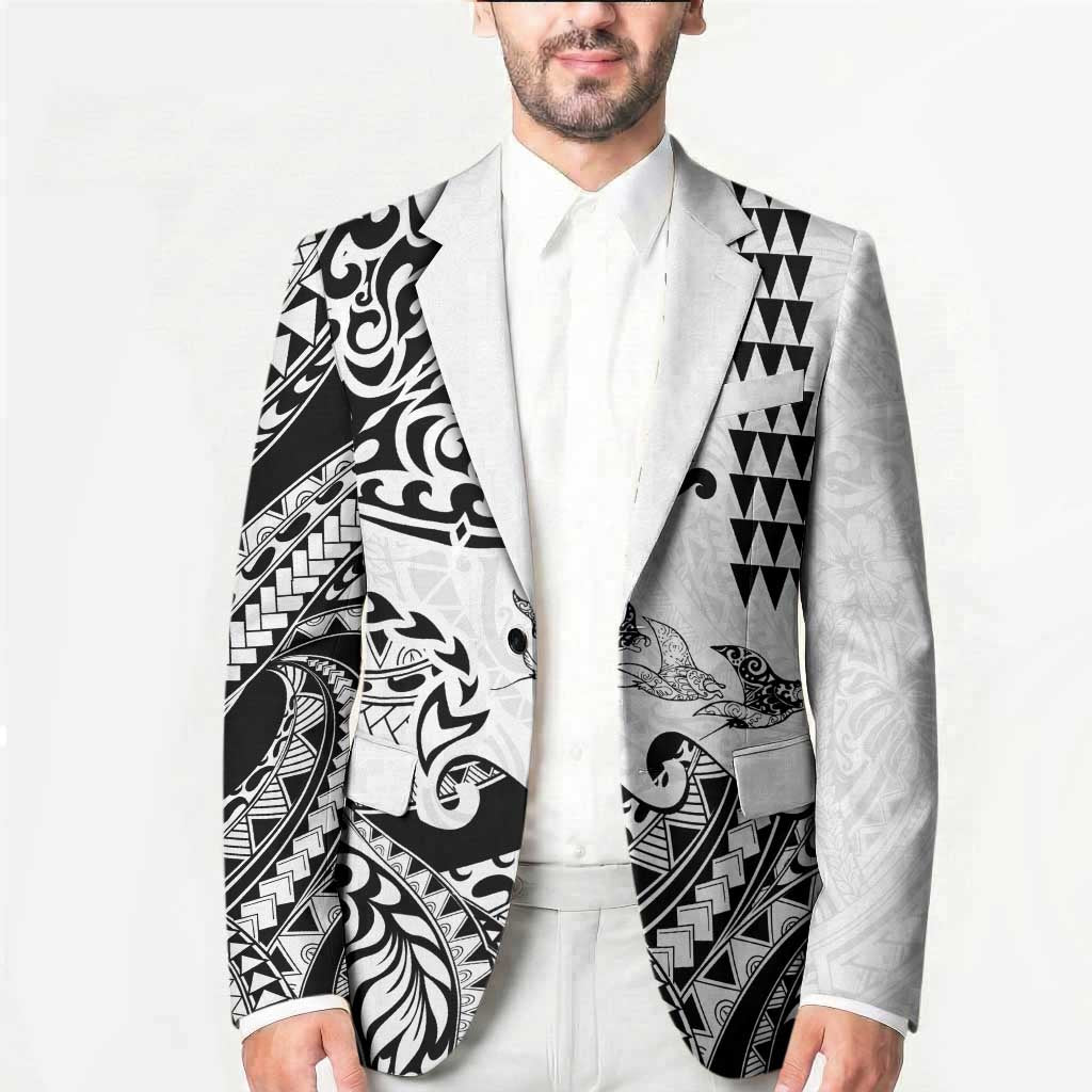 Hawaiian Tribal Manta Ray Blazer Kakau Tattoo and Polynesian Art Motif Pattern LT03 - Polynesian Pride