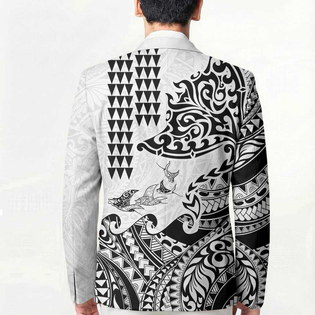Hawaiian Tribal Manta Ray Blazer Kakau Tattoo and Polynesian Art Motif Pattern LT03 - Polynesian Pride