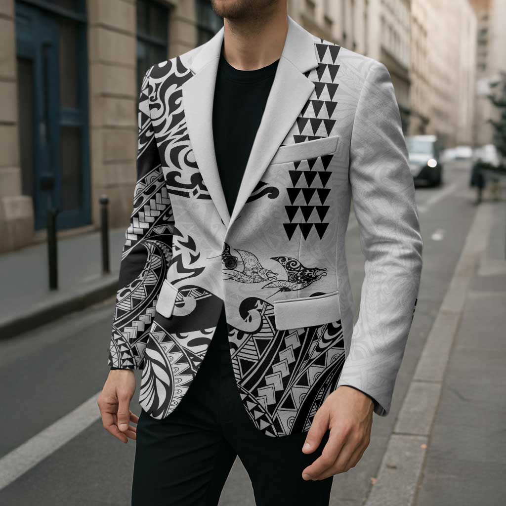 Hawaiian Tribal Manta Ray Blazer Kakau Tattoo and Polynesian Art Motif Pattern LT03 - Polynesian Pride
