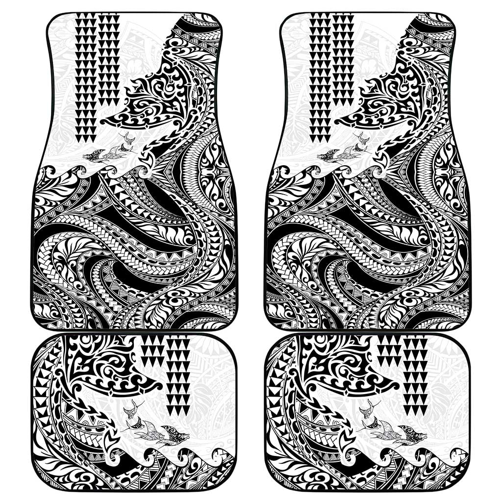 Hawaiian Tribal Manta Ray Car Mats Kakau Tattoo and Polynesian Art Motif Pattern